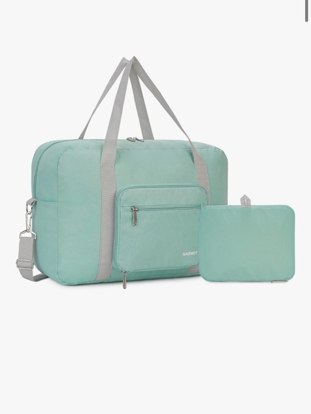 Narwey Mint Green Foldable Travel Duffel Bag Carry-on Luggage